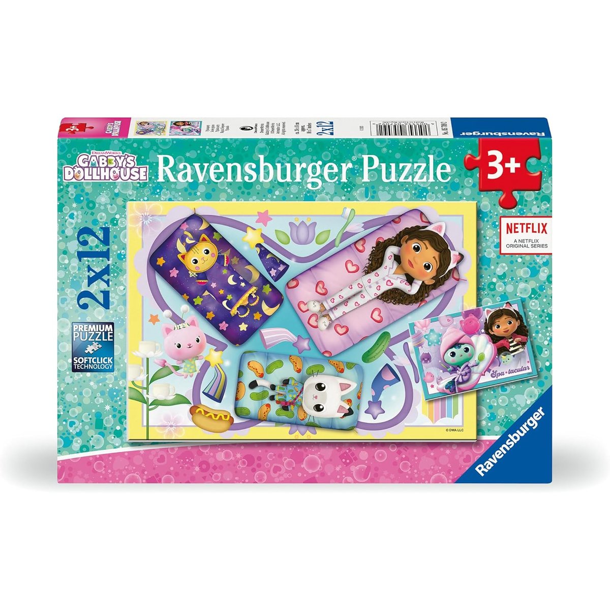 Puzzle Gabby soirée pyjama 2x12 pcs rose, RAVENSBURGER
