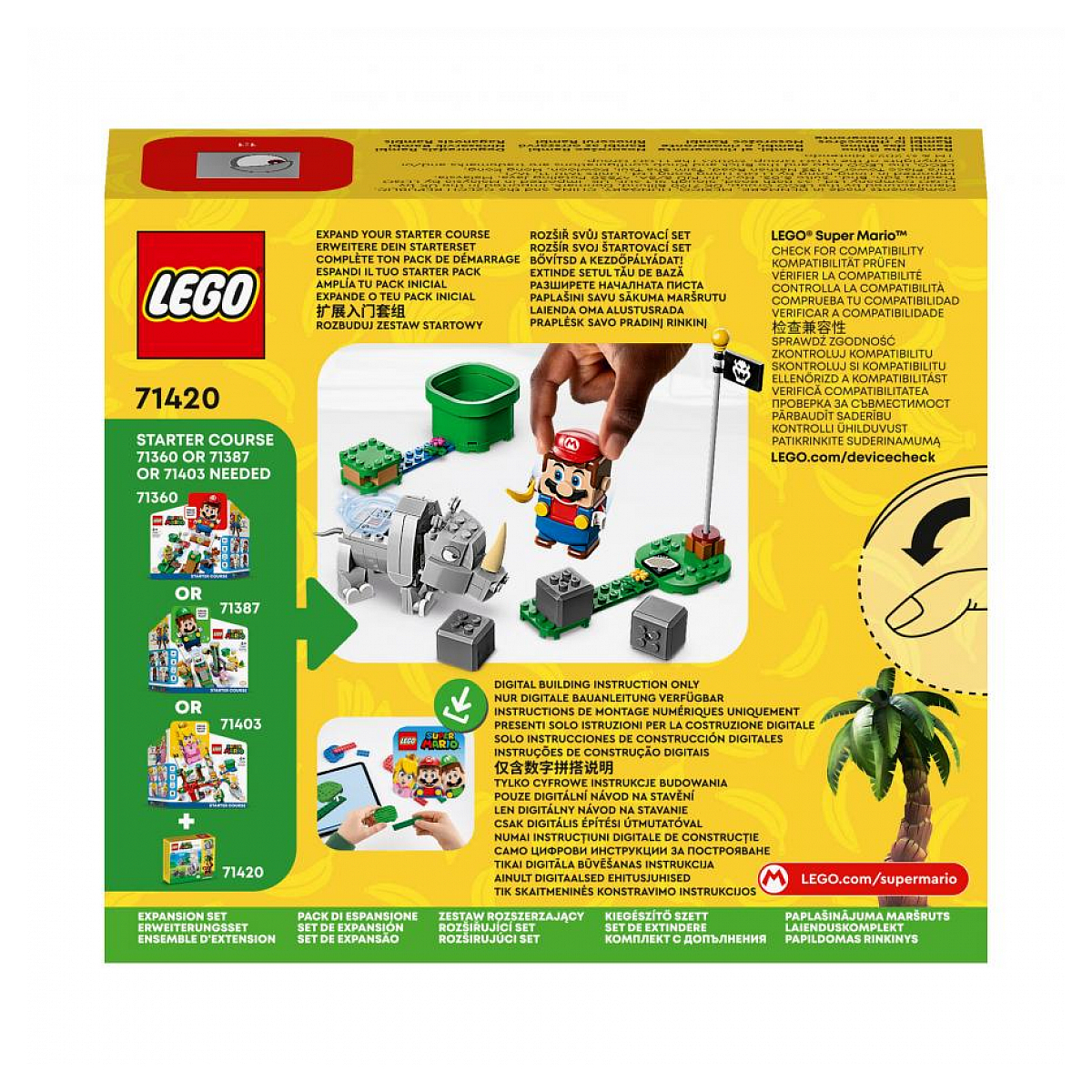 71420 Ensemble d extension rambi le rhinoceros Super Mario couleur unique, LEGO