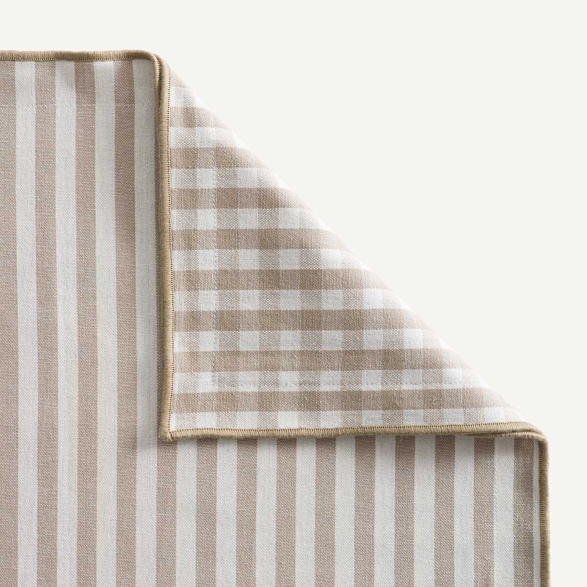 Set of 2 Soizic 30% Recycled Cotton Yard-Dyed Placemats ecru/beige, LA REDOUTE INTERIEURS