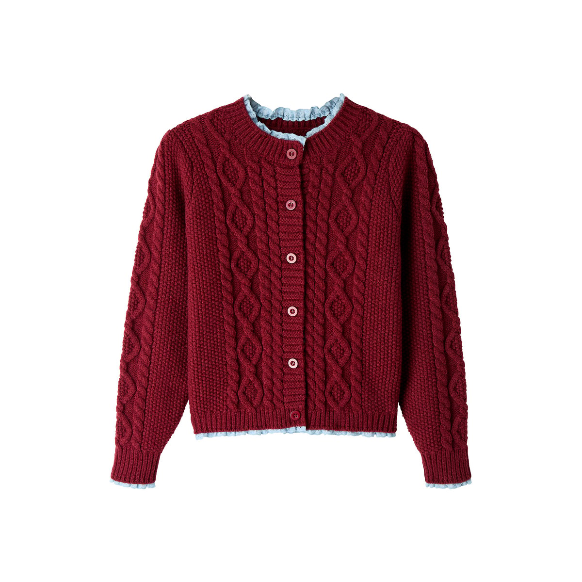 Cardigan en Maille Torsadée à Bordure Tissée Trinnie violet, JOE BROWNS
