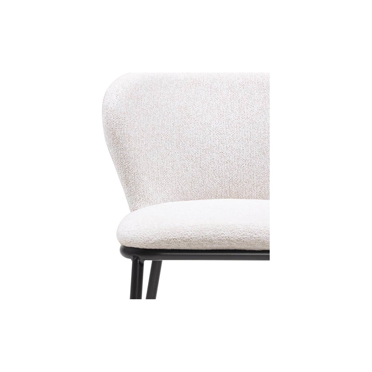 Chaise de bar tissu collection NIKA beige clair et noir, RECOLLECTION