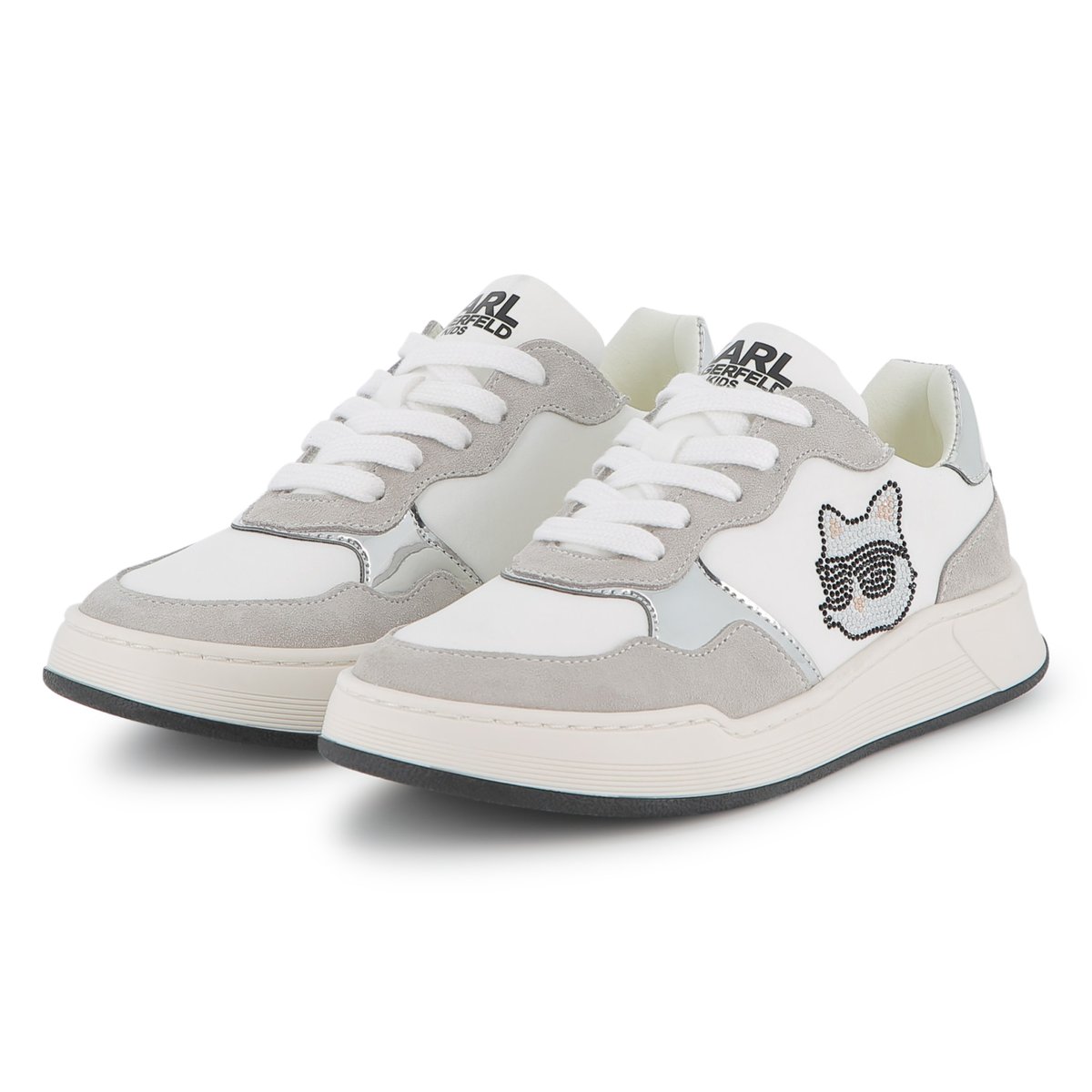 Sneakers basse stringate blanc, KARL LAGERFELD KIDS