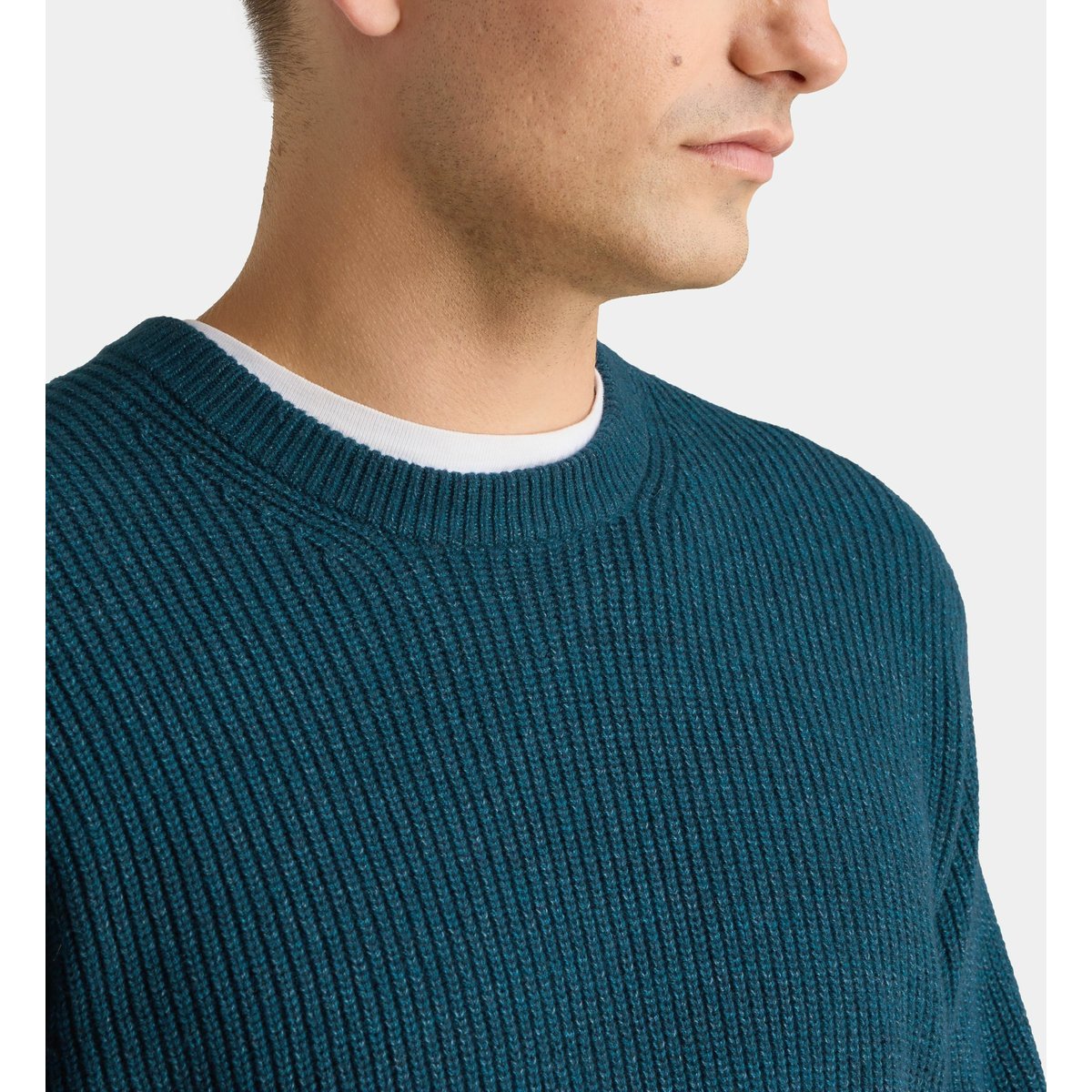 Pull rouline en coton bleu, GALERIES LAFAYETTE