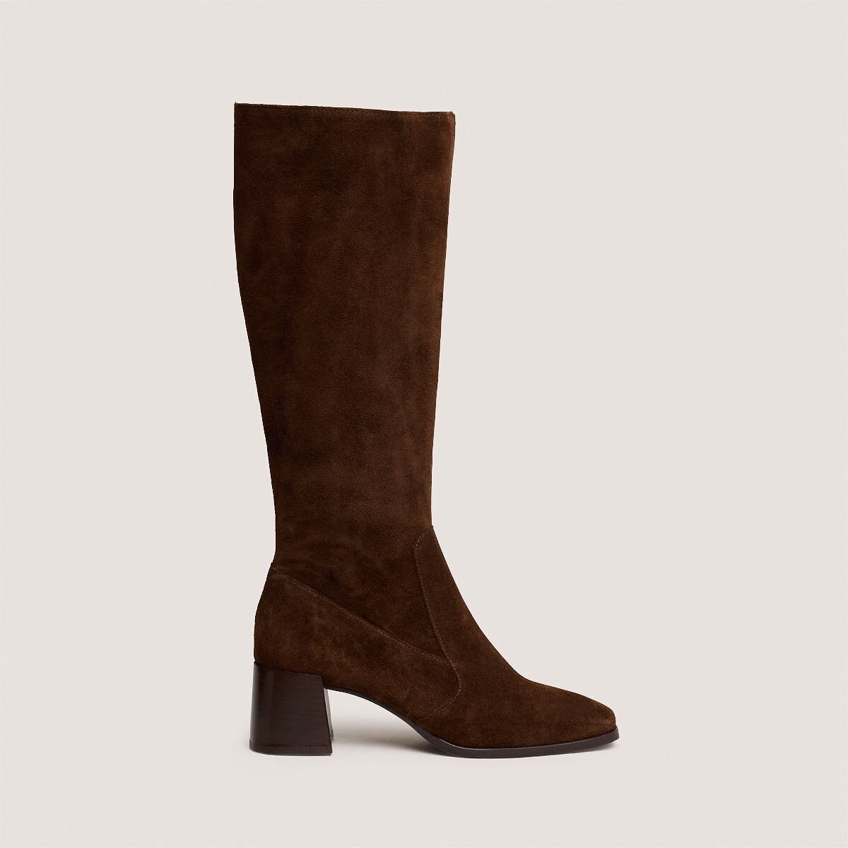 Argentina heeled leather calf boots brown, JONAK