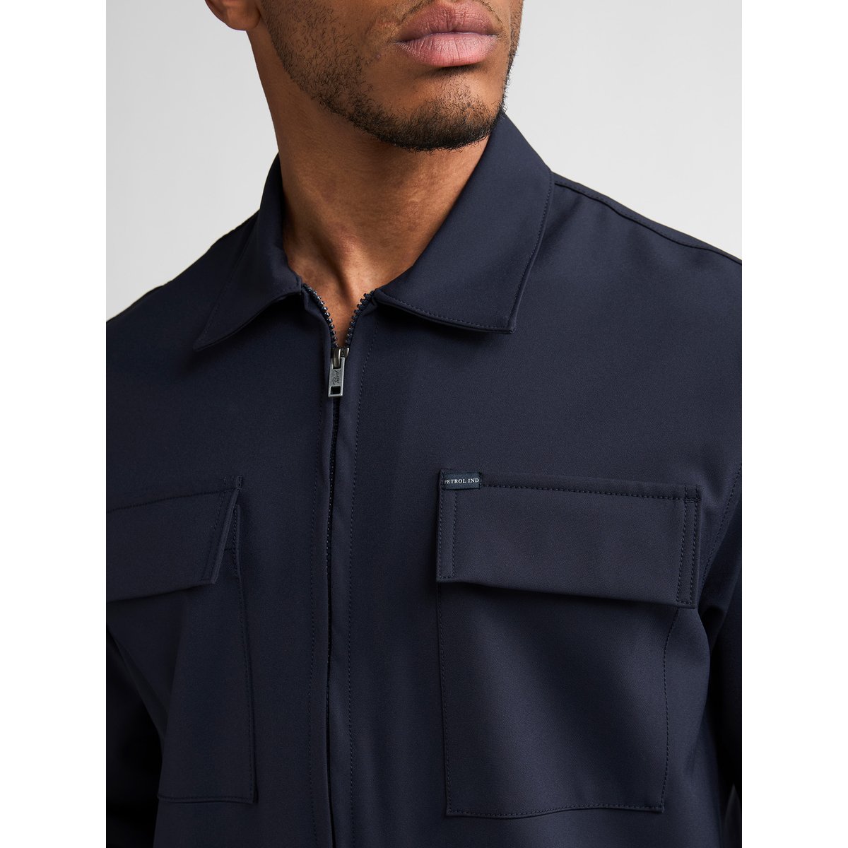 Surchemise technique à fermeture zippée millline bleu royal navy, PETROL INDUSTRIES