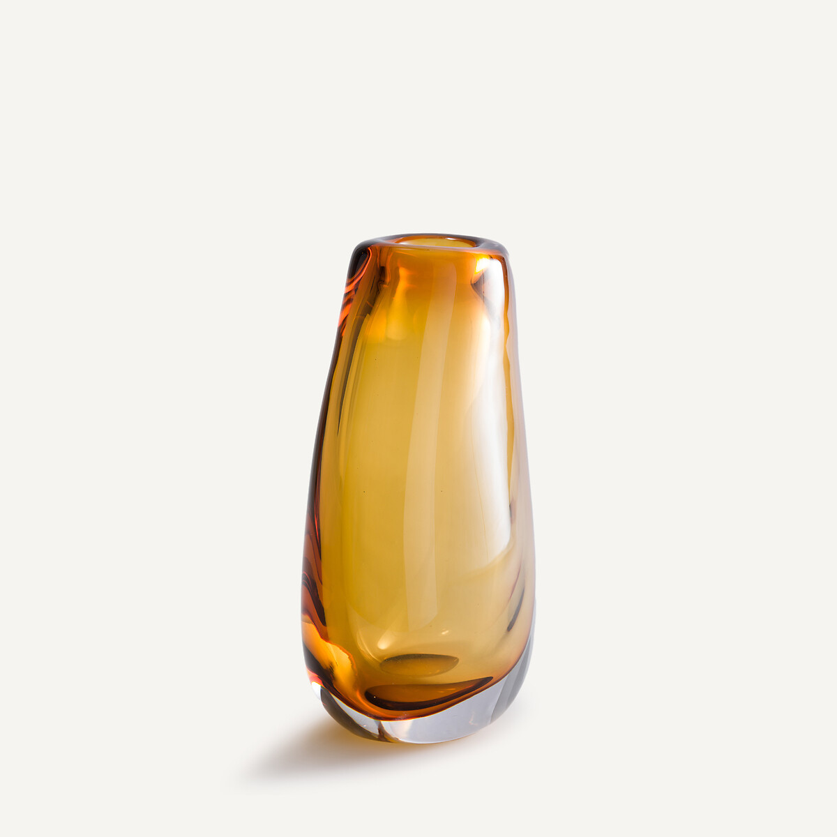 Vase en verre soufflé bouche, H26,5 cm, Myra jaune ocre, AM.PM