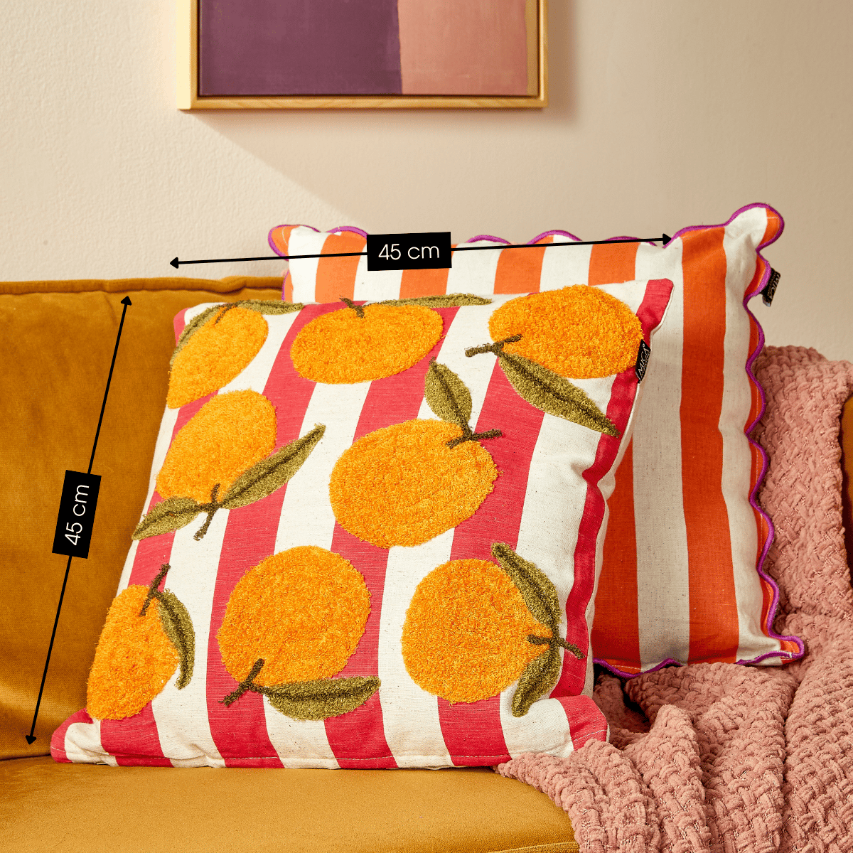 Coussin décoratif orange, MICA DECORATIONS