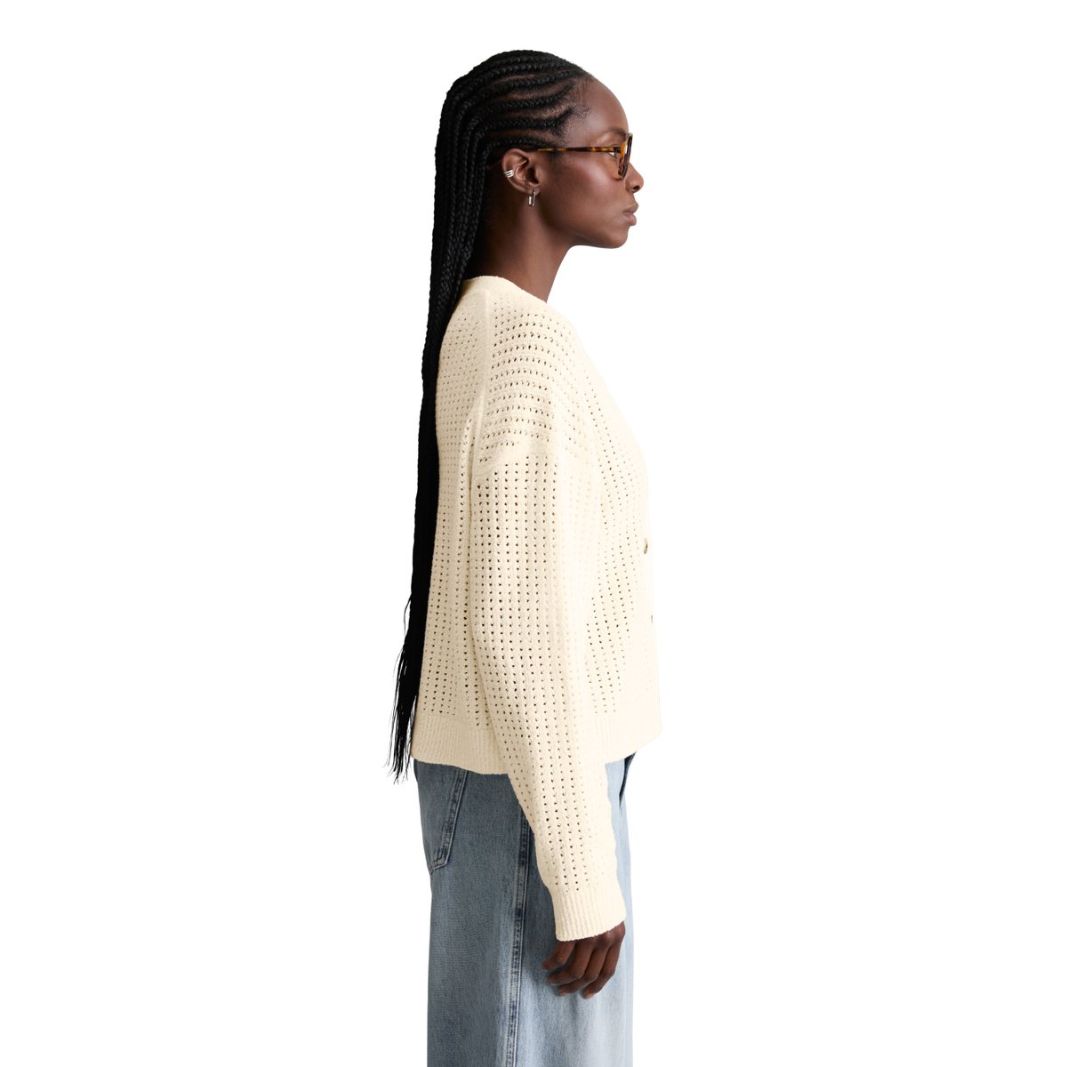 Cardigan relaxed en doux mélange de coton organique nature, MARC O’POLO DENIM