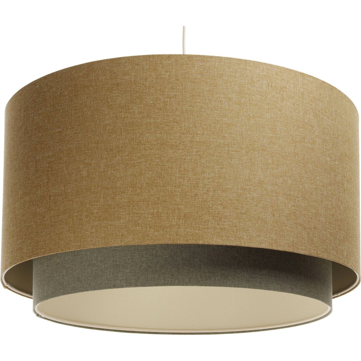 Suspension en tissu rond Boho Elegant beige crème tissu structuré, BPS KONCEPT