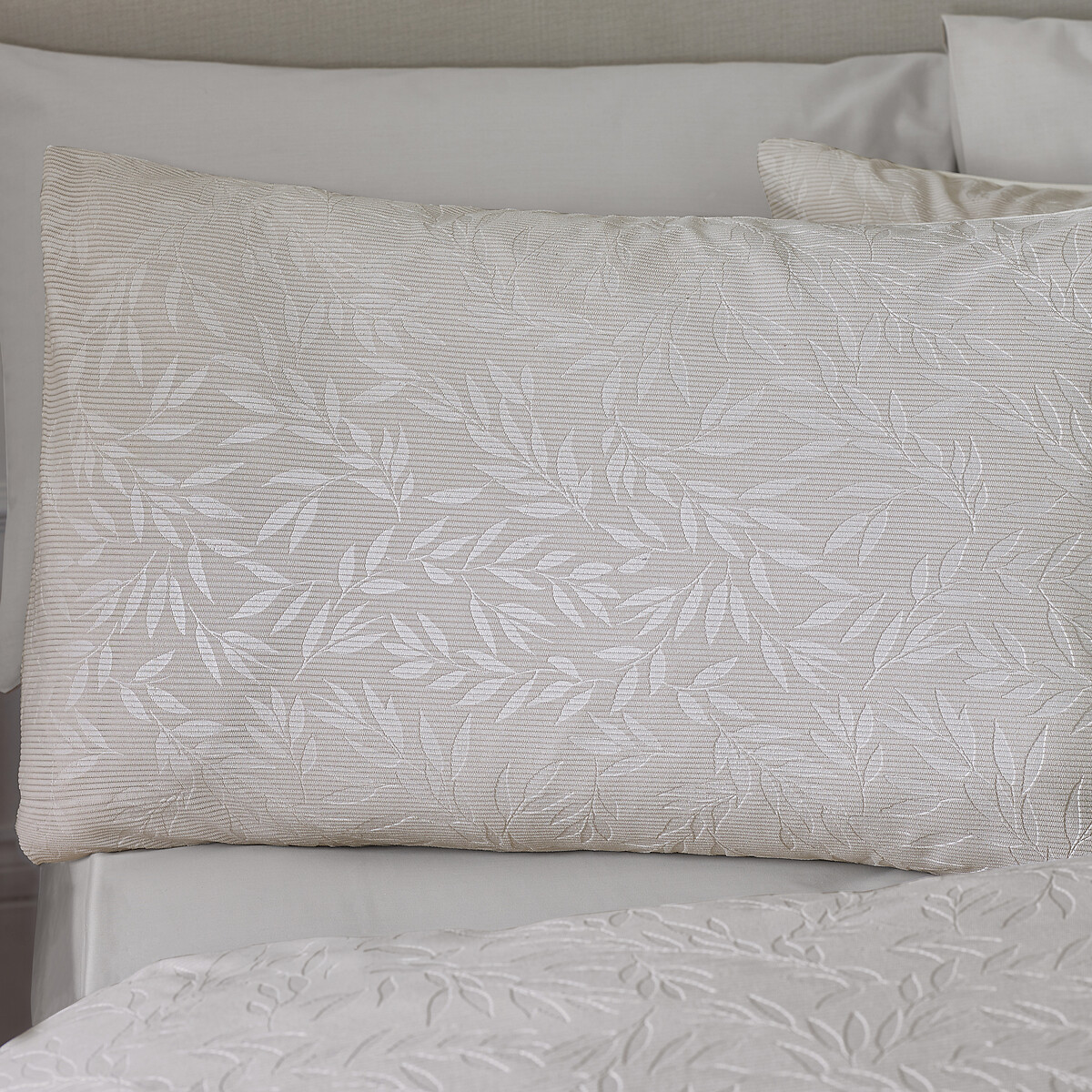 Corded Leaves Duvet Cover and Pillowcase Set champagne, CATHERINE LANSFIELD
