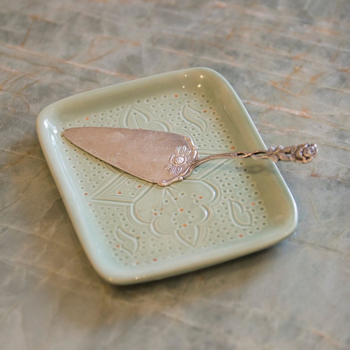 Plateau de service EMPREINTE vert mint, CHABI CHIC