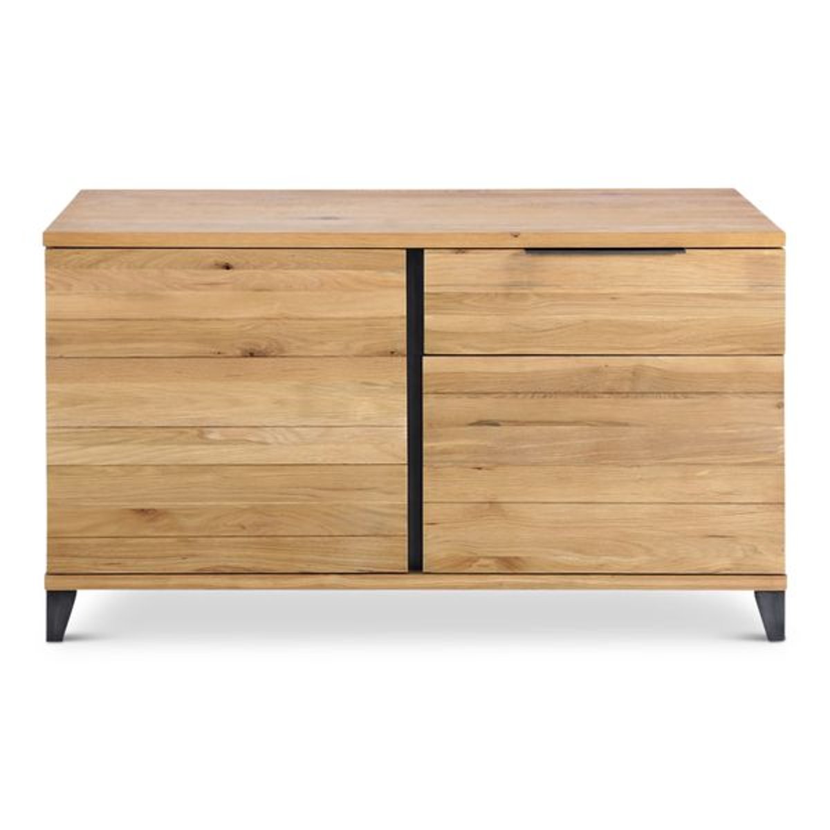 Meuble bas 2 portes, 1 tiroir naturel clair, ZAGO