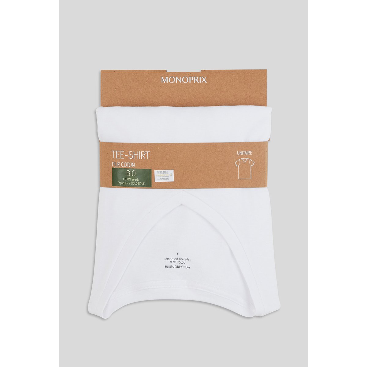 T-shirt col V blanc, MONOPRIX