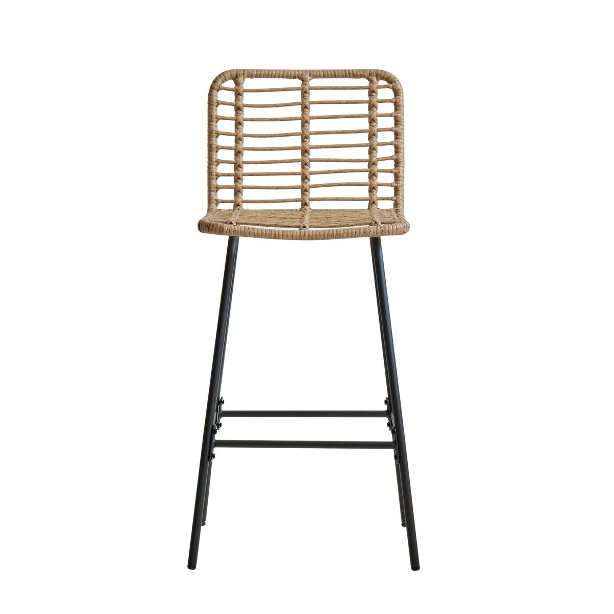 Lot de 2 tabourets de bar en rotin, BANGKOK marron, NORDLYS