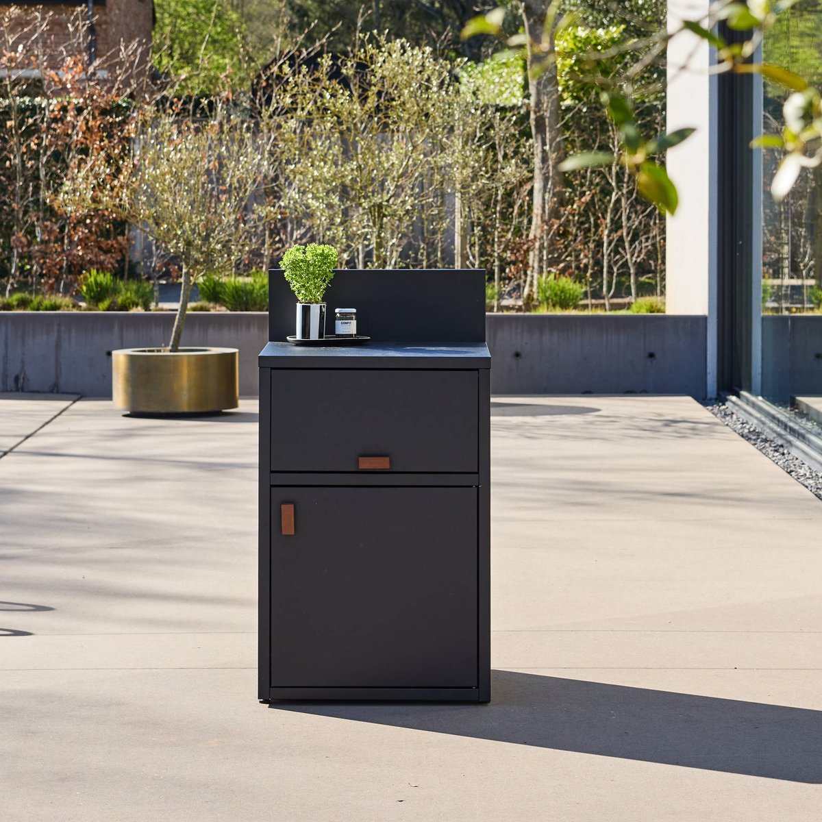 Module de cuisine extérieure acier 2 portes L60cm THIRA noir, SWEEEK