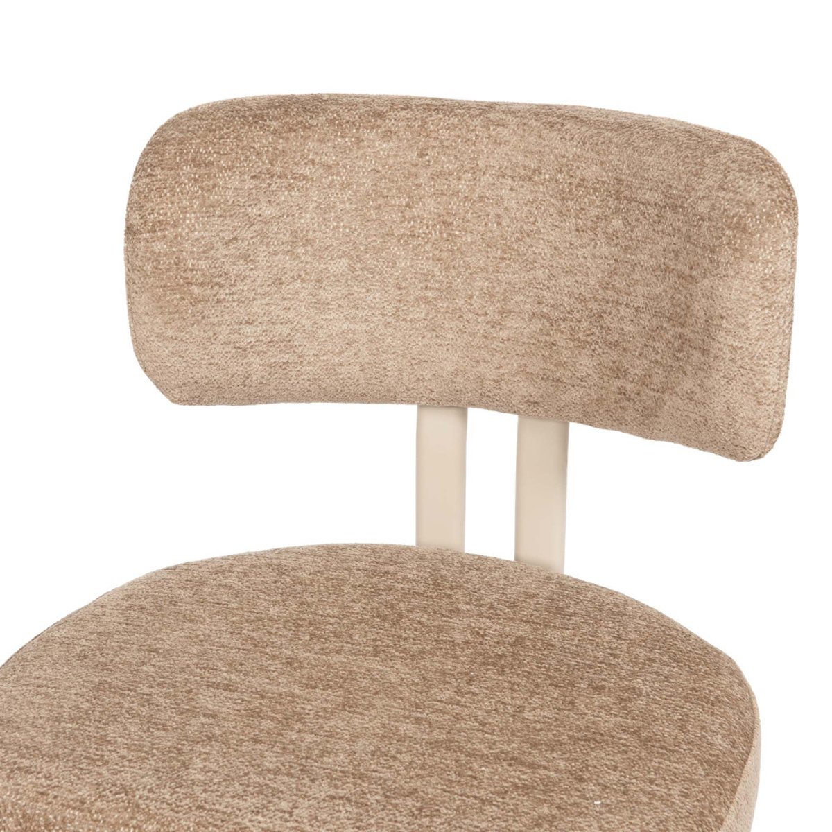 Chaise de salle à manger Gleen taupe avec piètement blanc (lot de 2) gris, AMADEUS