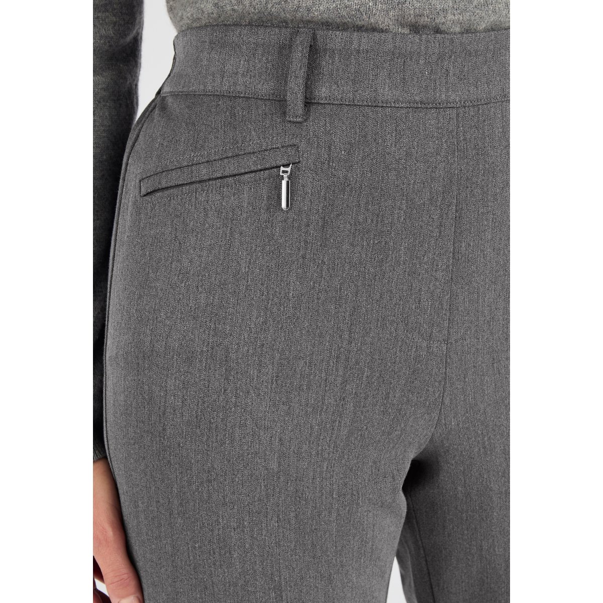 Pantalon droit classique enfilable gris chiné, DAMART