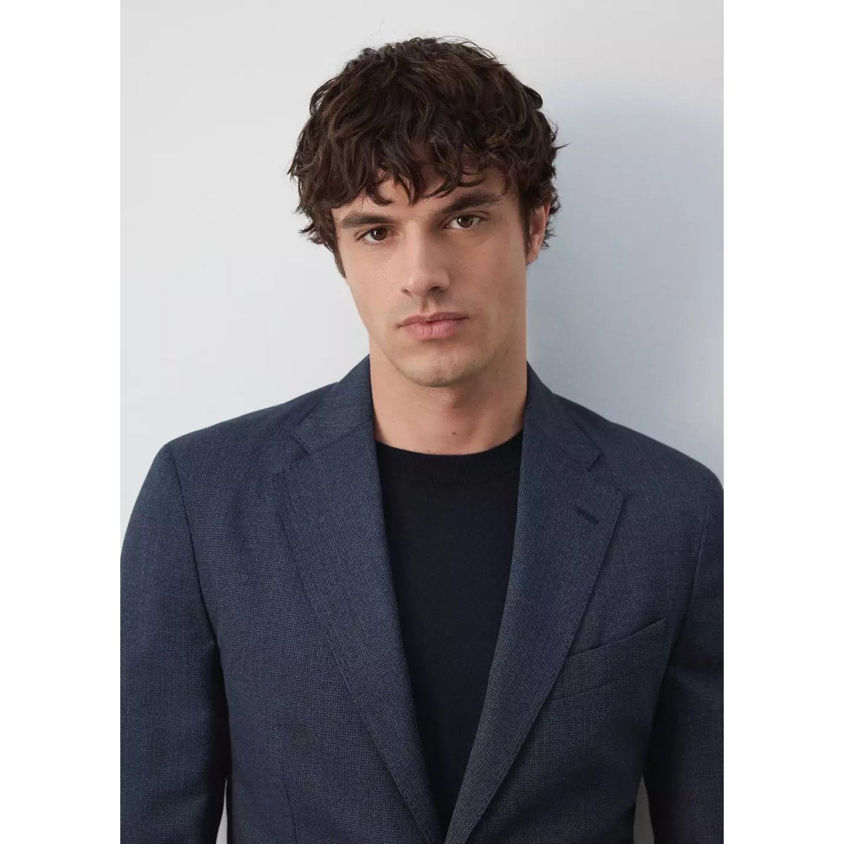 Veste laine mélangée slim-fit bleu marine, MANGO MAN