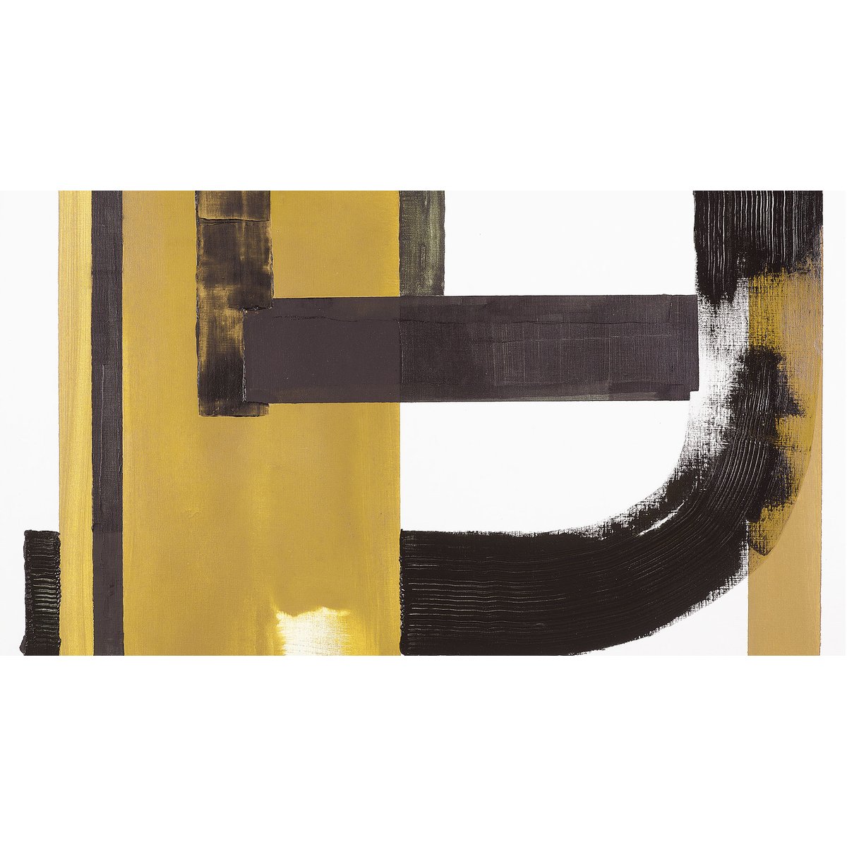 Tableau archit jaune en toile imprimée, 150x90 cm jaune, ACTE DECO