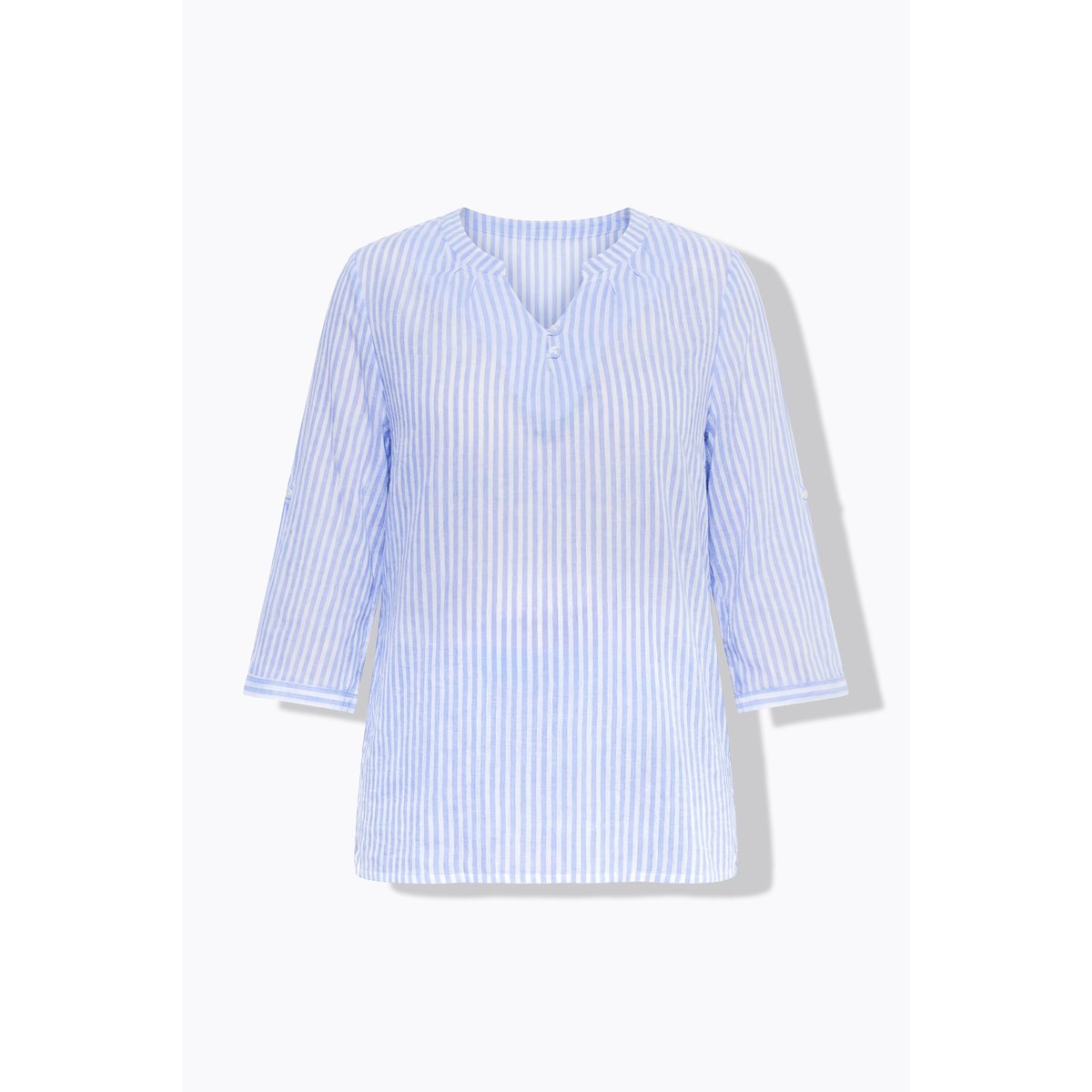 Tunique en crêpe de coton bleu tendre, ULLA POPKEN