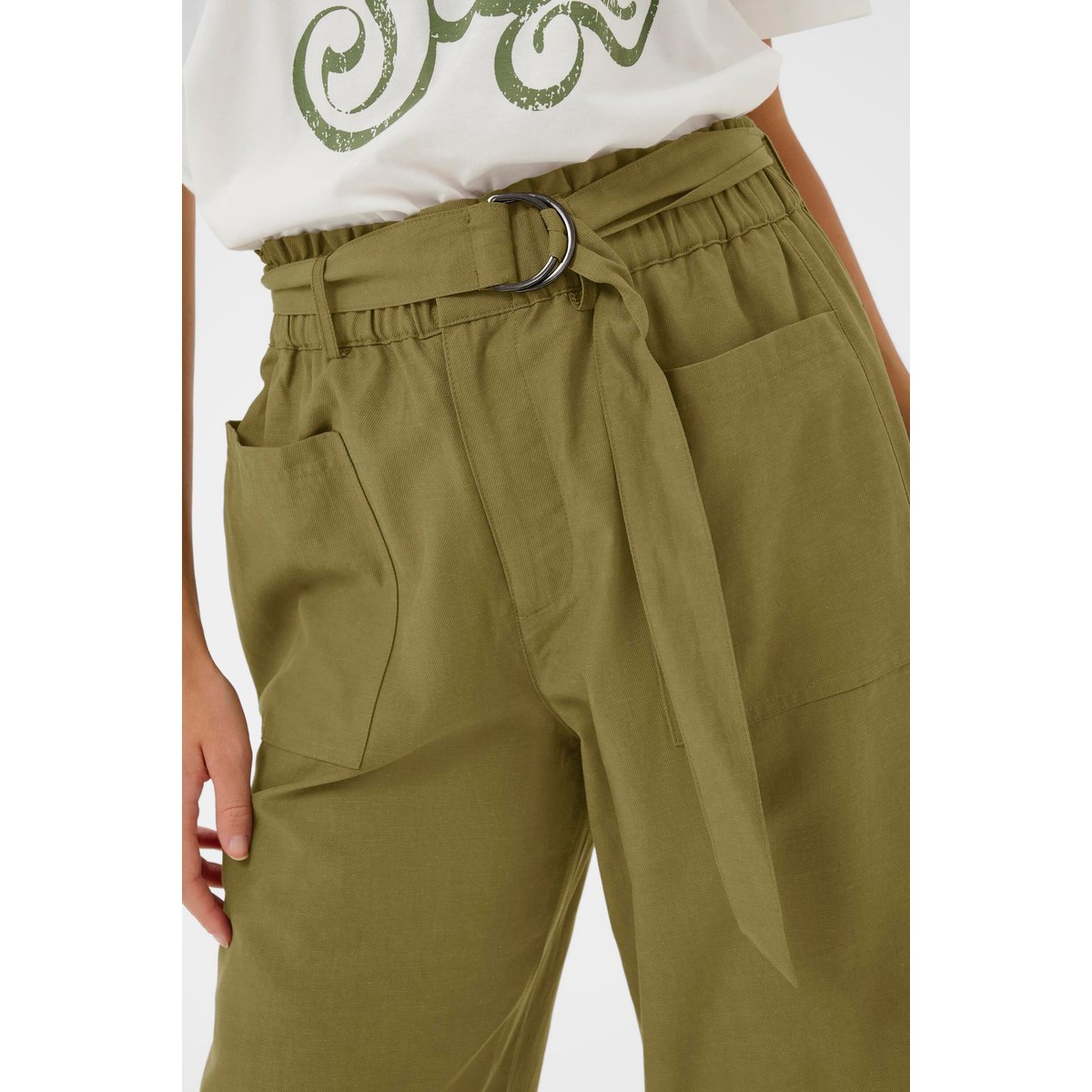 Pantalon casual vert dusky green, KAFFE