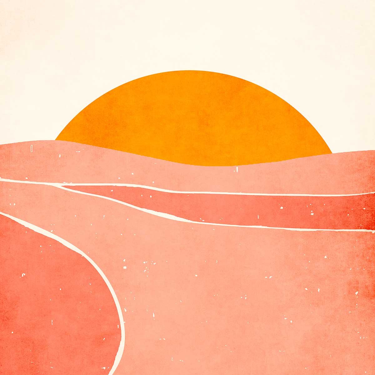Affiche graphique danse avec le soleil affiche + cadre en bois - noir, HEXOA