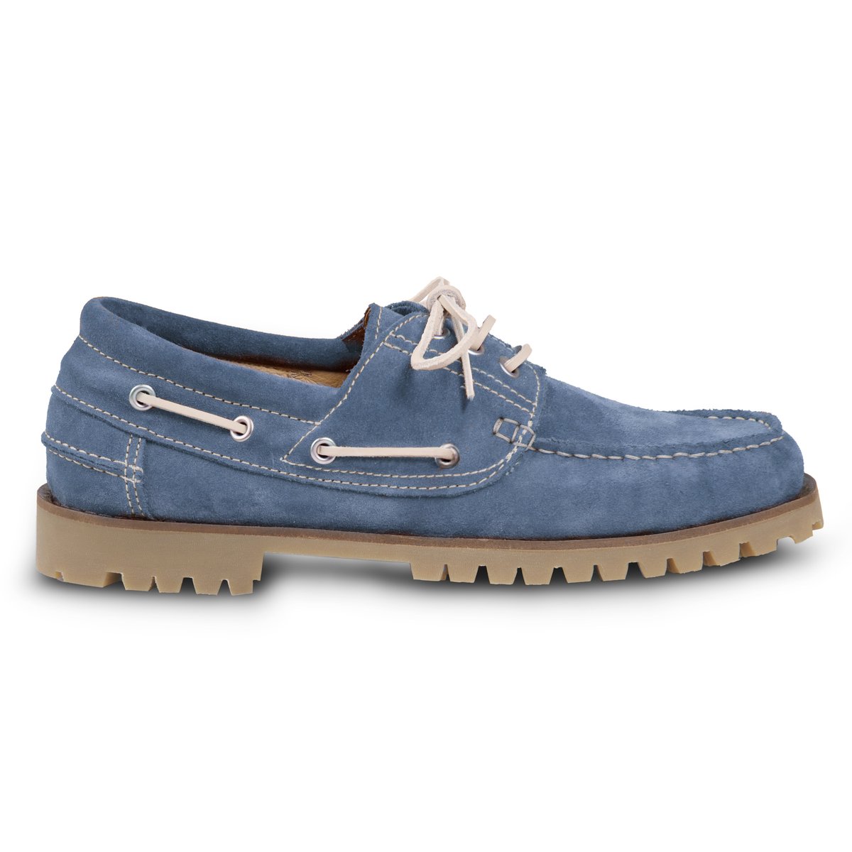 Chaussures bateau Milo cuir daim bleu, JULES & JENN