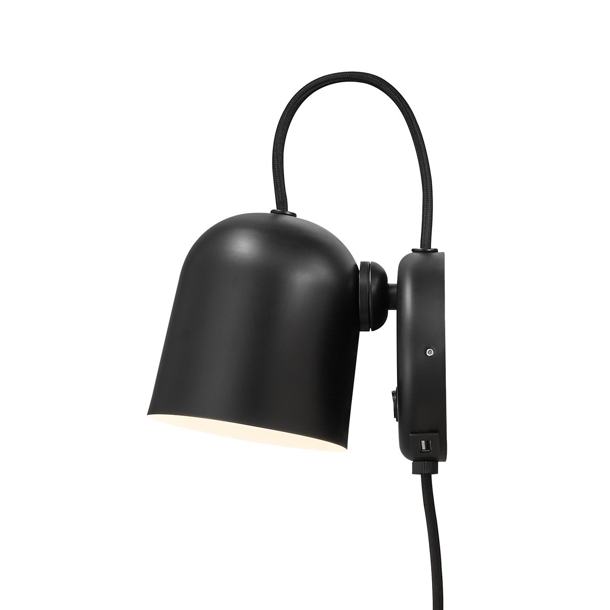 Applique murale moderne orientable, port USB en métal, ANGLE noir, DESIGN FOR THE PEOPLE