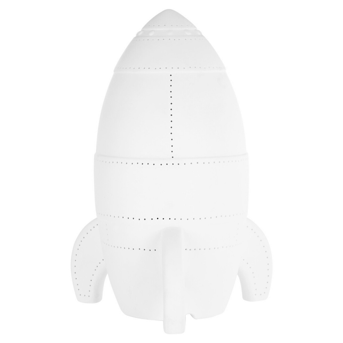 Kids White Ceramic Rocket Night Light white, SO'HOME