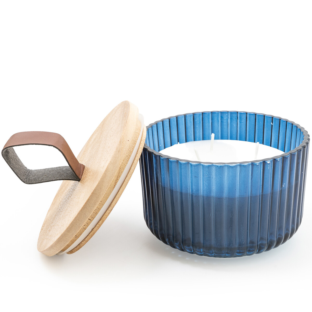 Midnight Pomegranate Jar Candle with Wooden Lid blue, SO'HOME