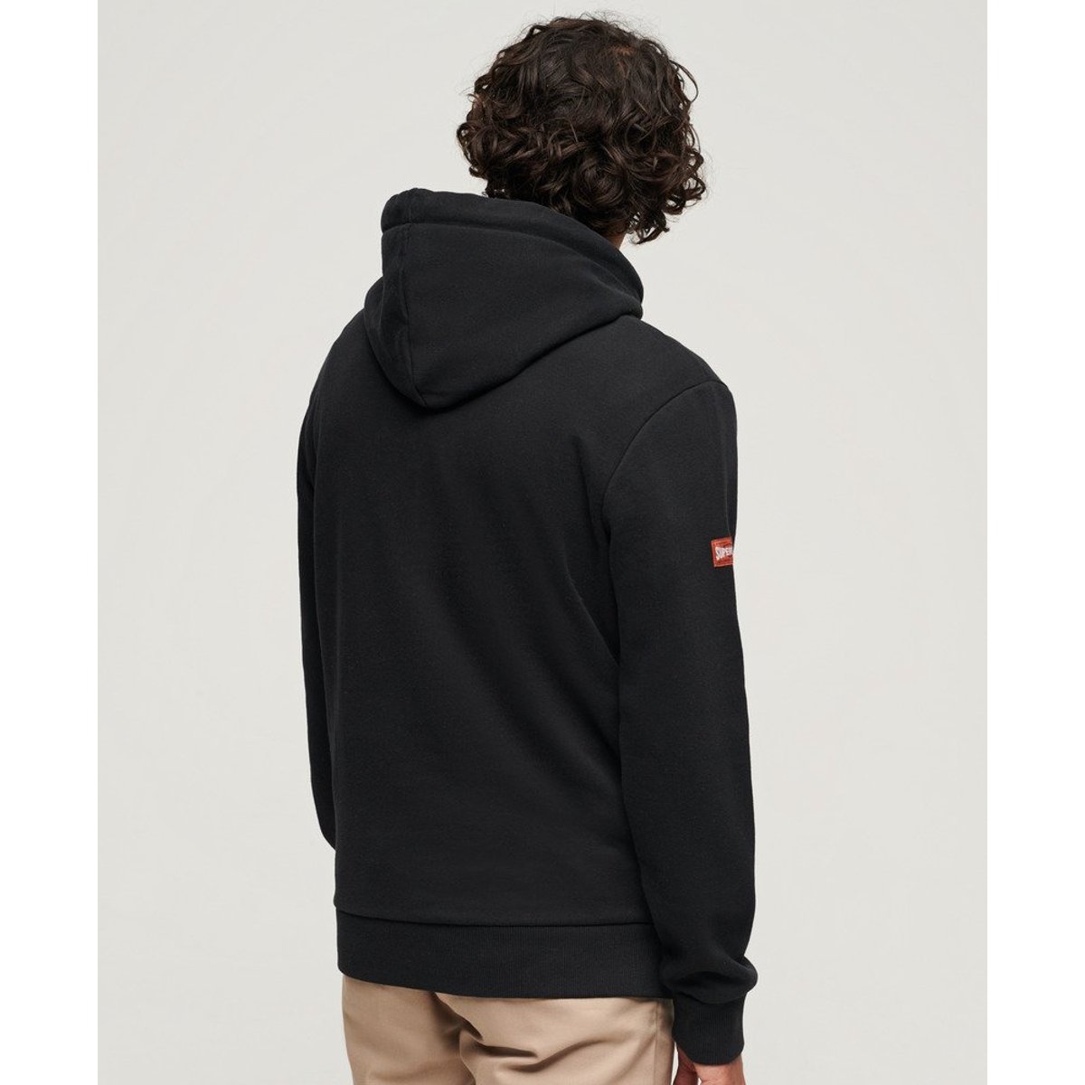Sweat à capuche et motif floqué Workwear noir nero chiné, SUPERDRY