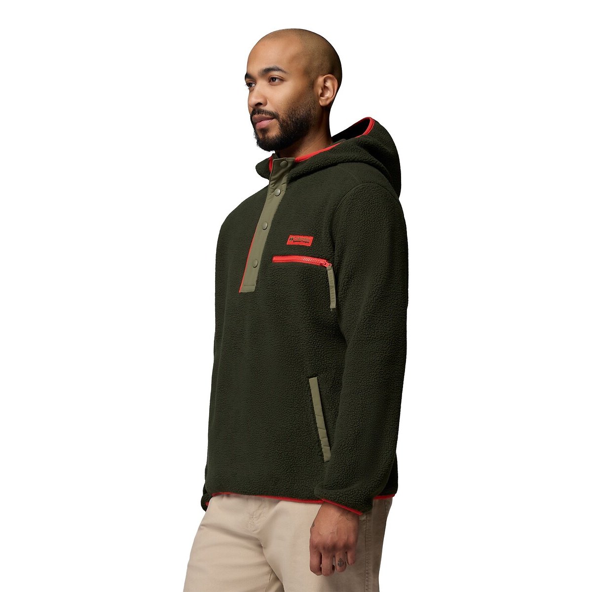Fleece met halve knoopsluiting en kap Columbia Helvetia™ donkergroen, COLUMBIA