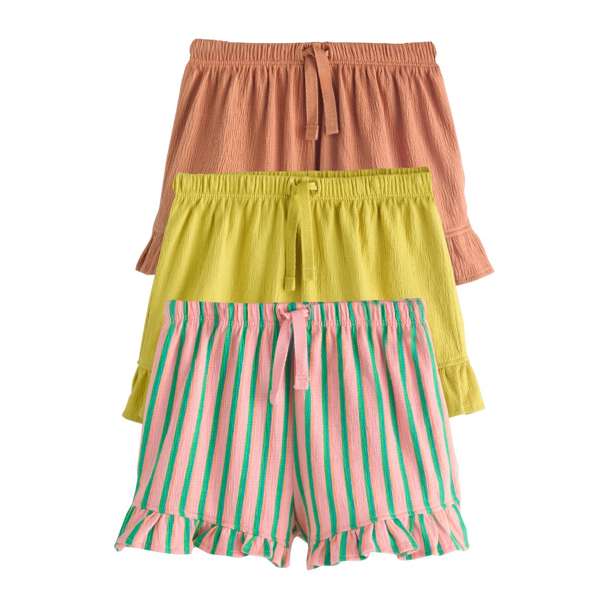Shorts, lot de 3 vert/orange, NEXT