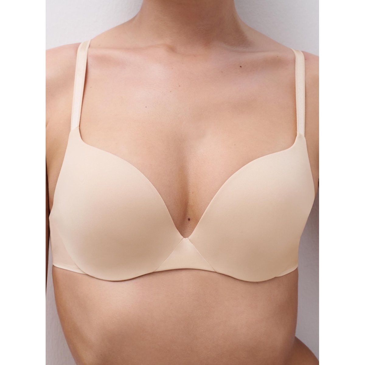 Soutien-gorge coques push-up ESSENTIALL beige doré, CHANTELLE