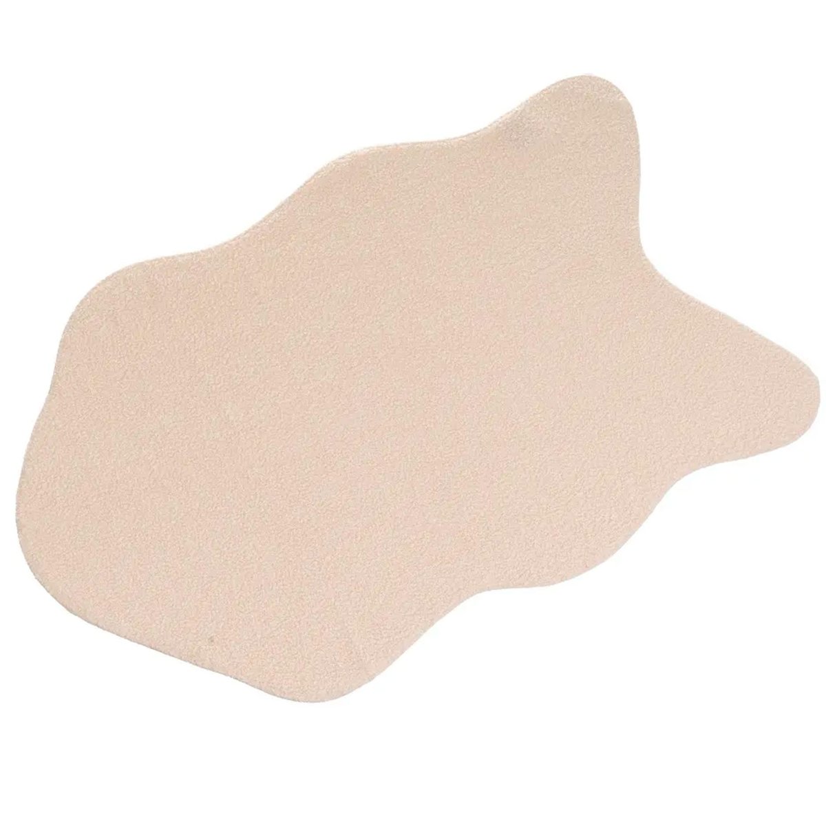 Tapis descente de lit sherpa suédine bouclé beige 60x90cm beige, WADIGA