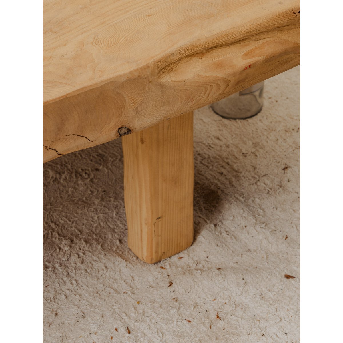 Table basse rustique en bois Léonie N°970 - Bon état bois clair, DEBONGOUT