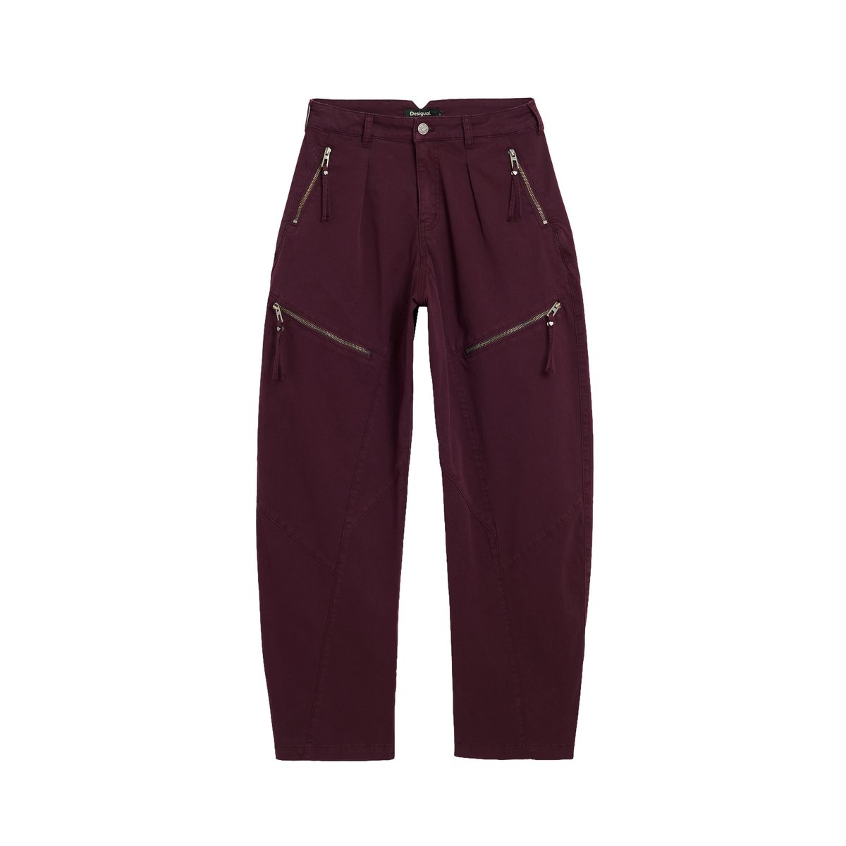 Pantalon long à fermetures éclair rouge, DESIGUAL