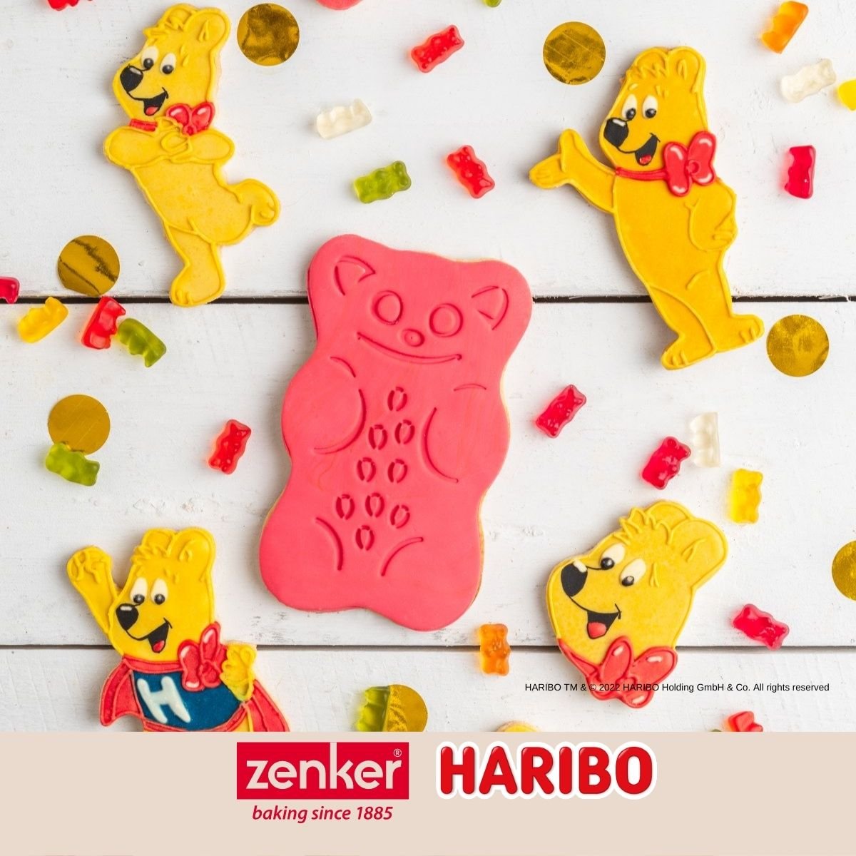 Lot de 3 emporte-pièces oursons HARIBO inox, ZENKER