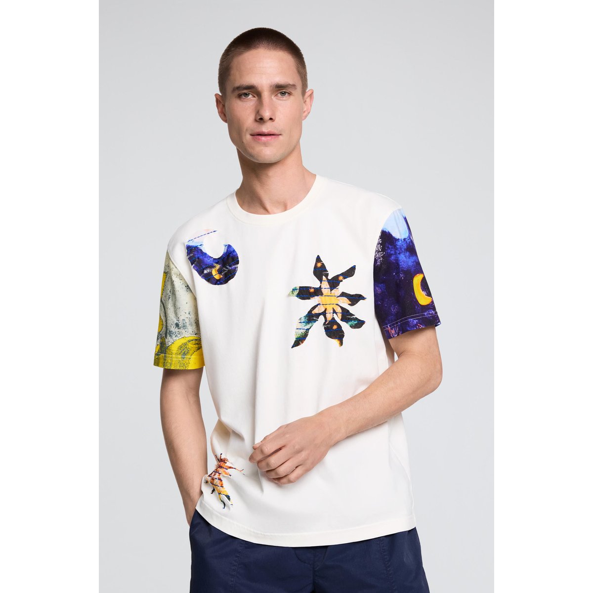 T-shirt imprimé cosmos beige, DESIGUAL