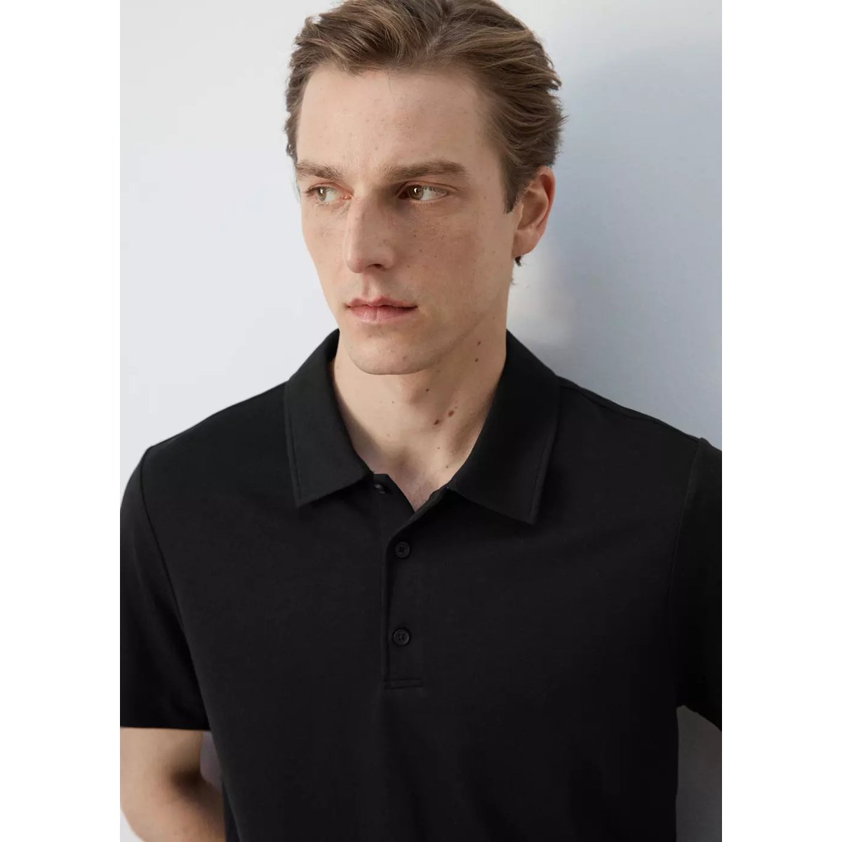 Polo maille fine noir, MANGO MAN