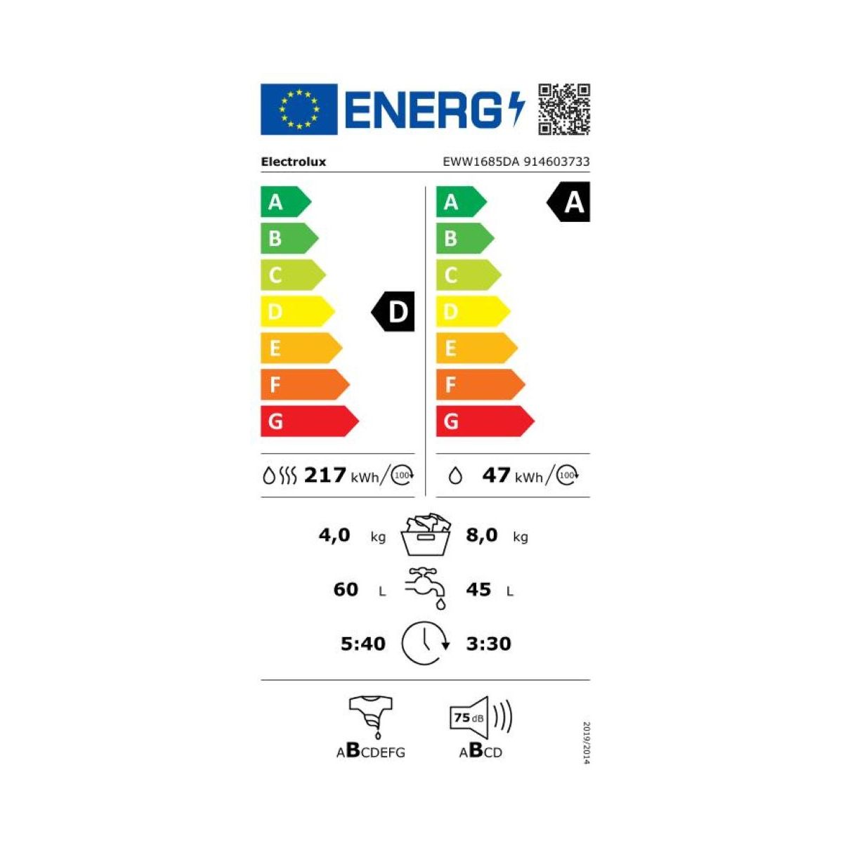 Lave linge séchant hublot EWW1685DA couleur unique, ELECTROLUX