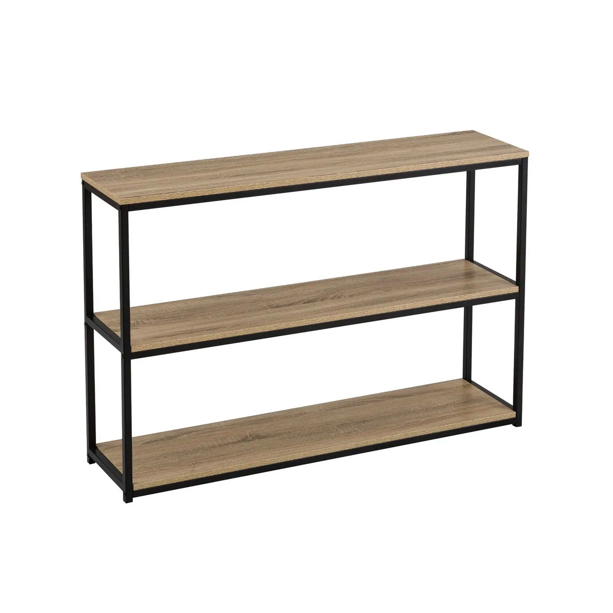 Console d'Entrée en Bois et Métal Noir 3 Étages bois, WADIGA