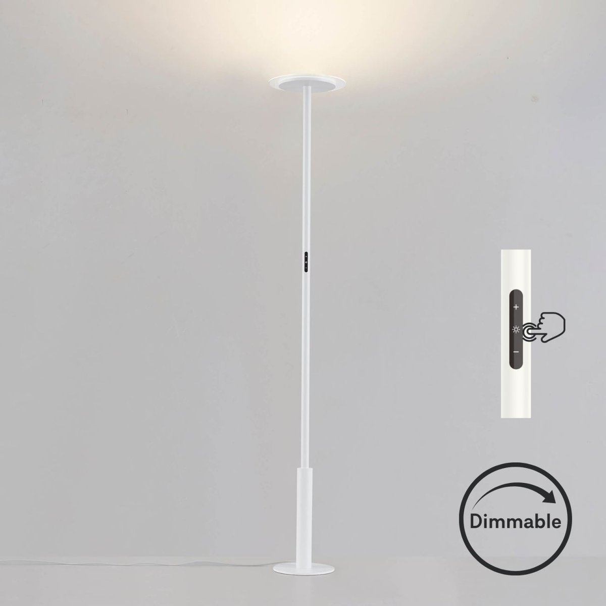 Lampadaire LED fin et stable - LELIA blanc, KOSILUM