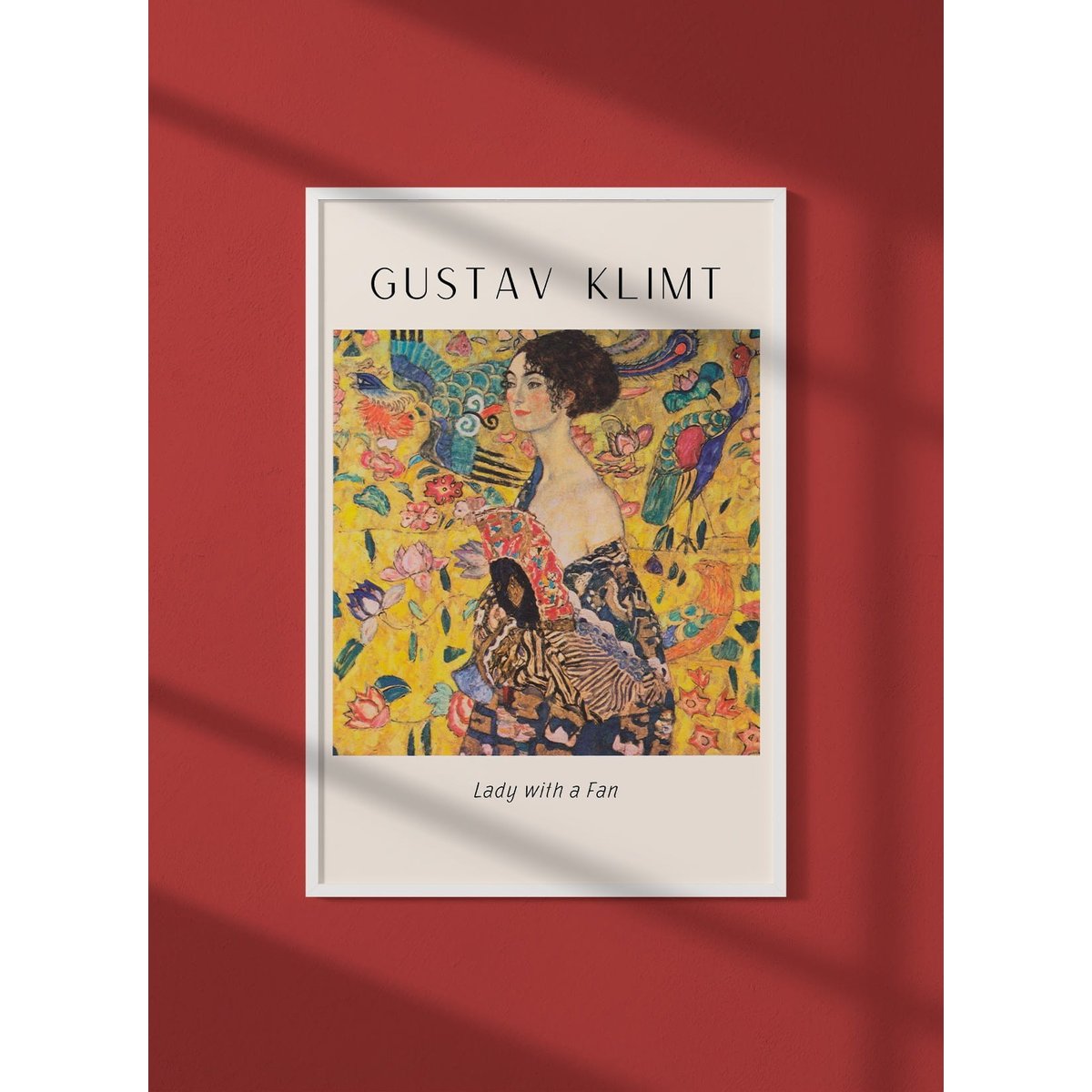 Affiche Gustav Klimt « Lady with a fan » blanc, L'AFFICHERIE