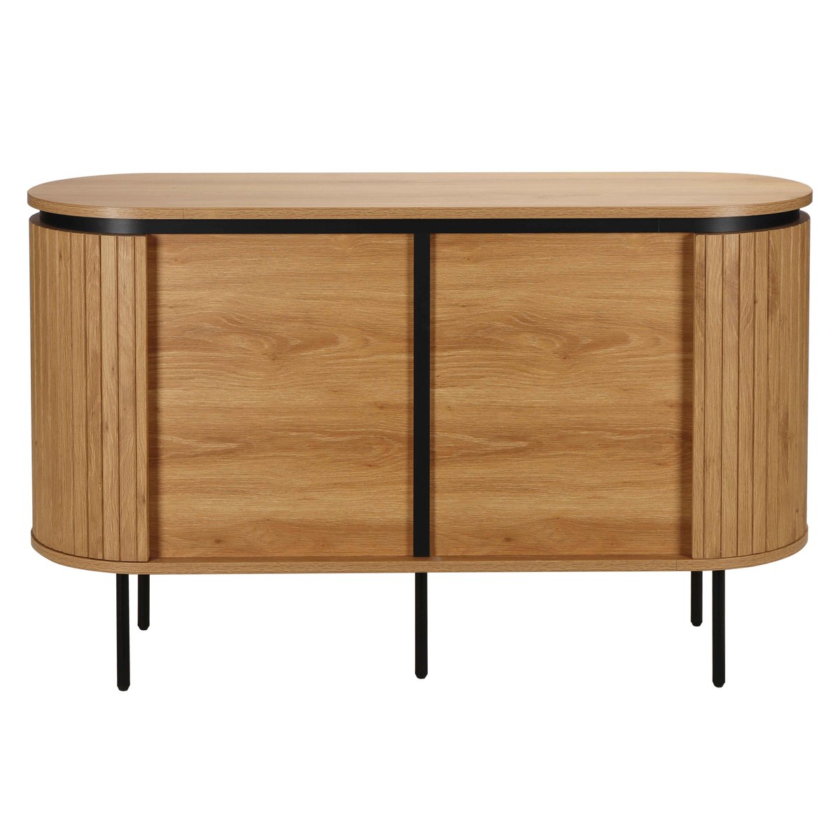 Buffet en mélaminé 2 portes 120 cm, HEMERA bois clair, OVIALA