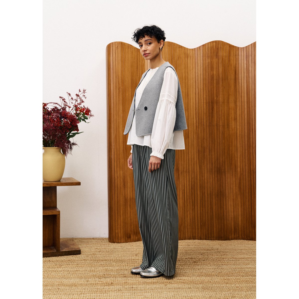 Gilet  en laine MONTAIGNE gris, FRNCH