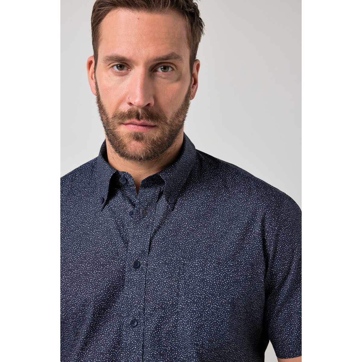 Chemise imprimé all-over bleu marine, JP1880