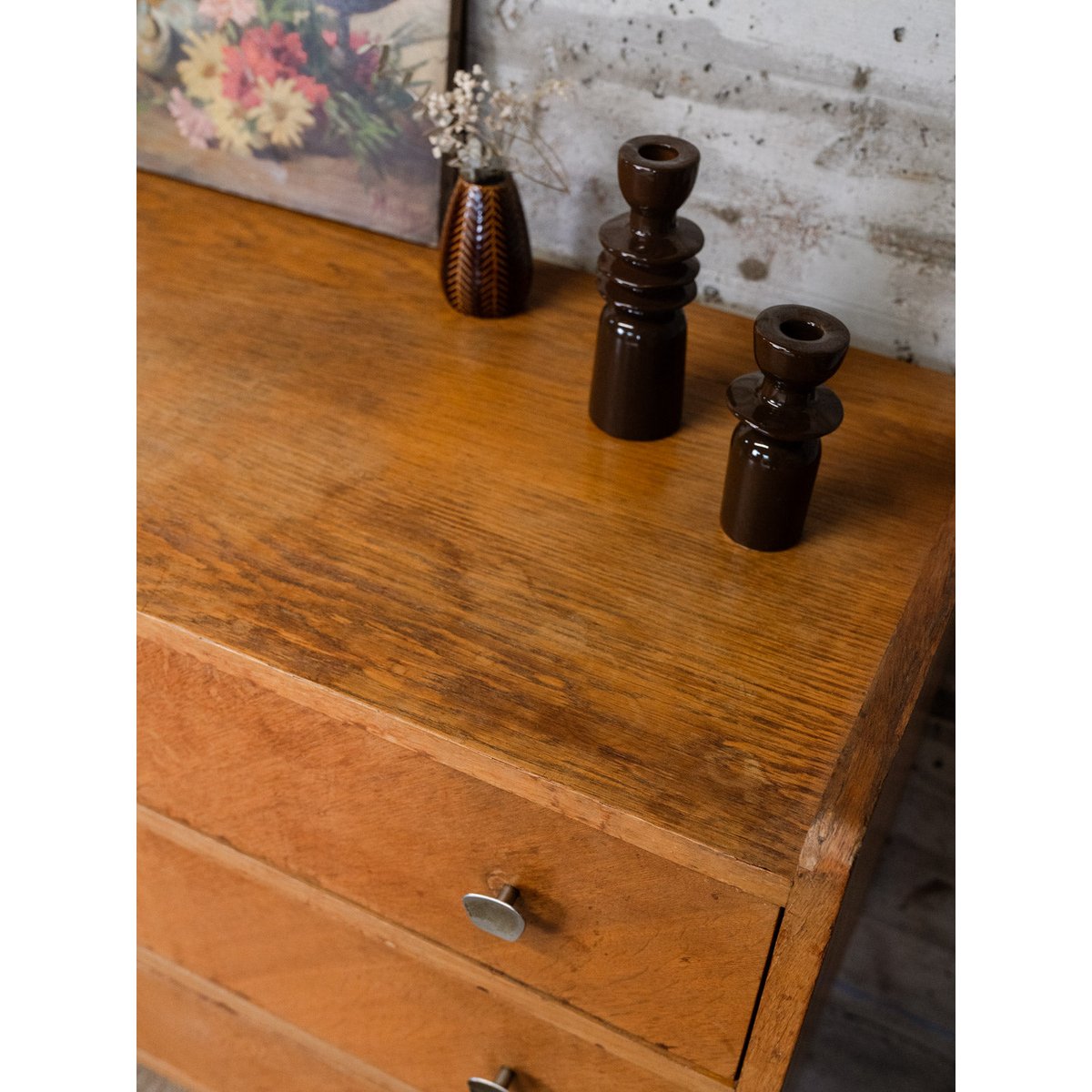 Commode en bois Olga N°458 - Bon état bois clair, DEBONGOUT