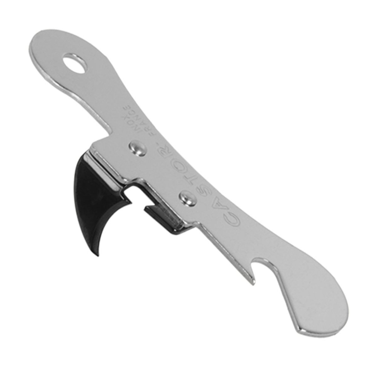 Ouvre-Boîte en inox avec lame acier gris, METALTEX
