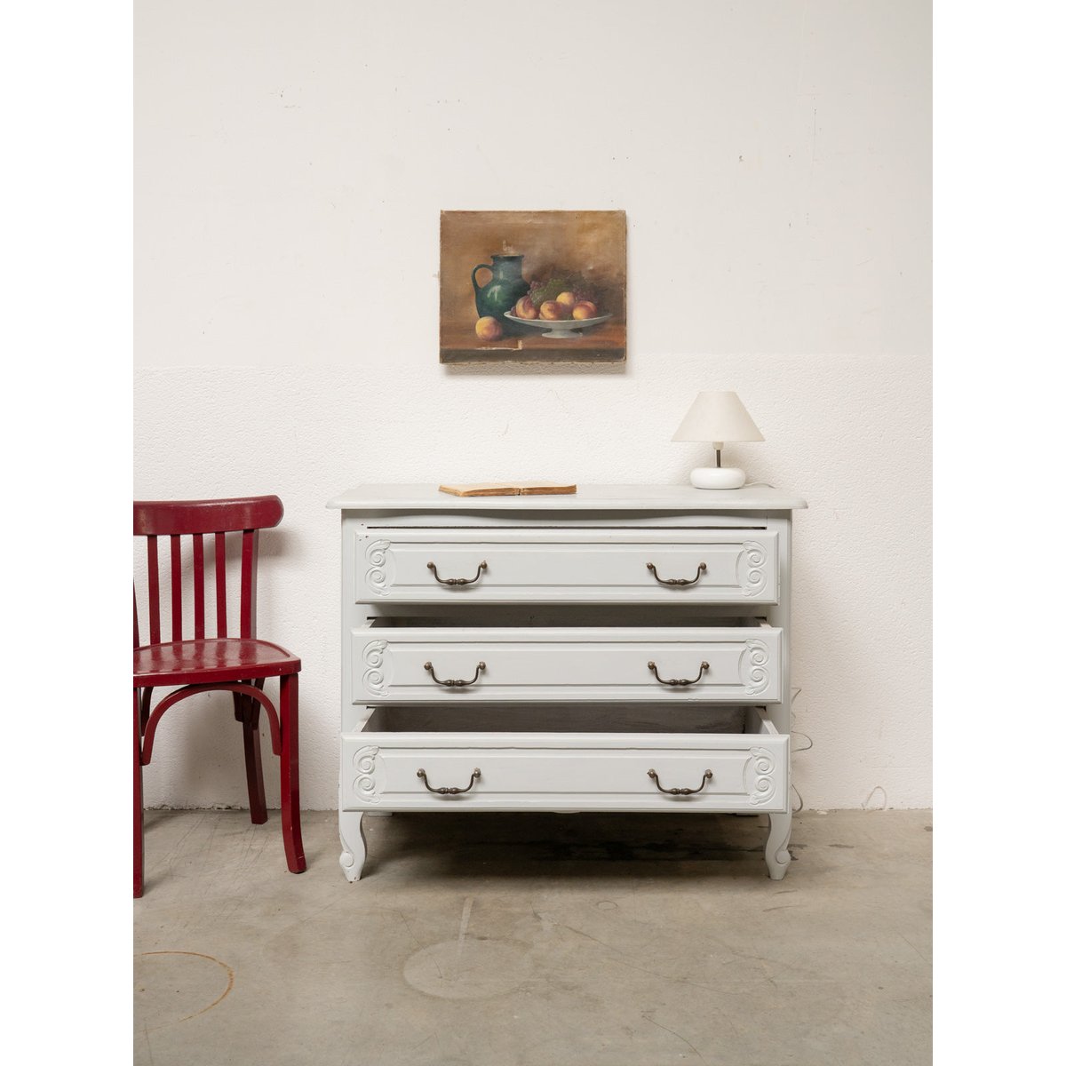 Commode en bois blanc Garance N°777 - Bon état blanc, DEBONGOUT